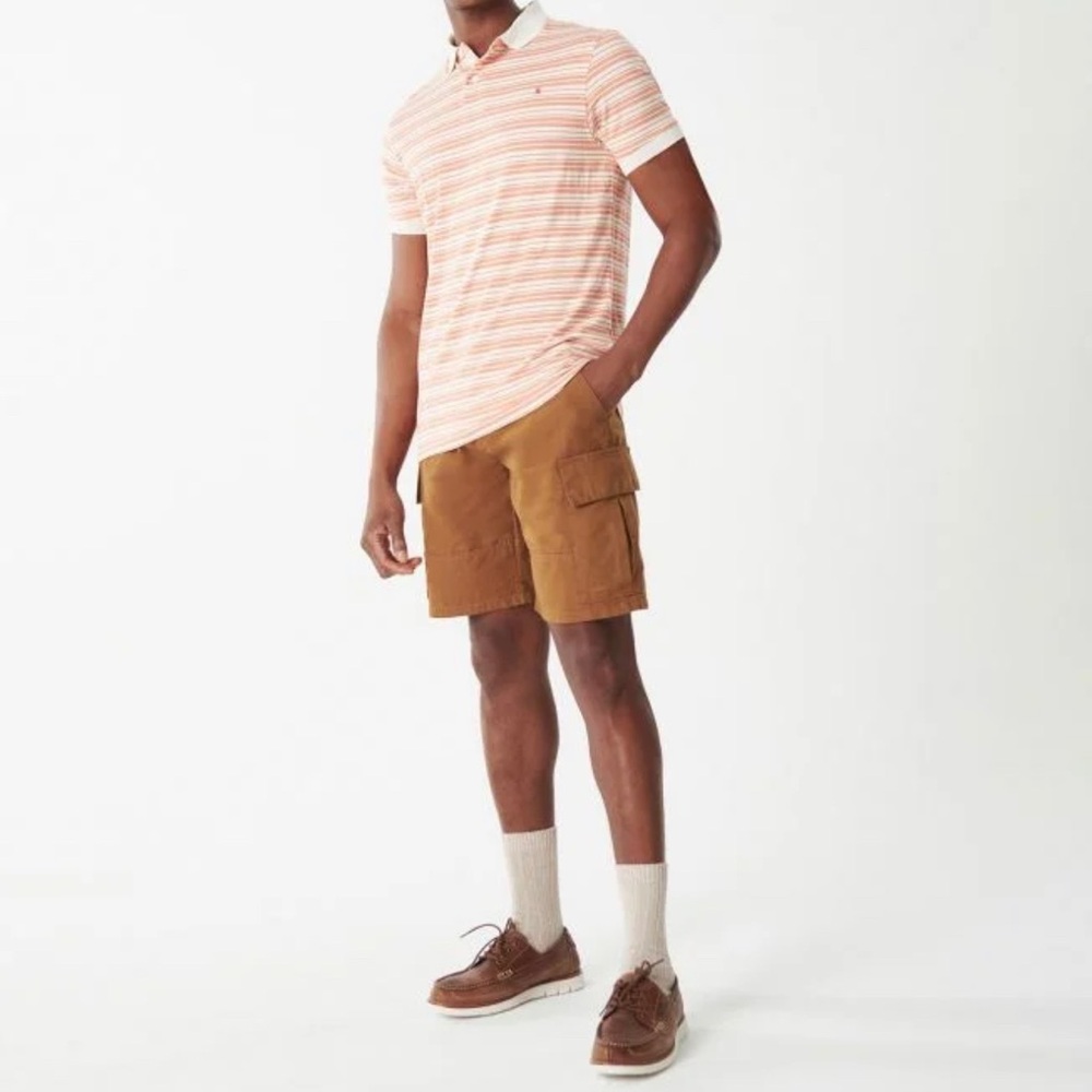 NWT Barbour Striped Polo Shirt - Orange and White